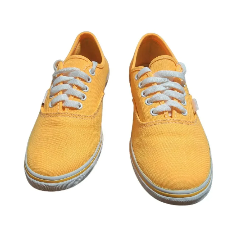 Vans Orange White Lace‎ Up Canvas Skateboard Shoes Men's US 5.5